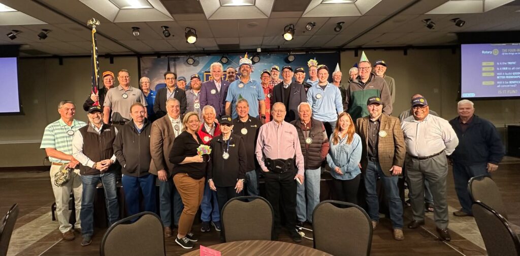 Arlington Sunrise Rotary members gather for the club 38th anniversary celebration