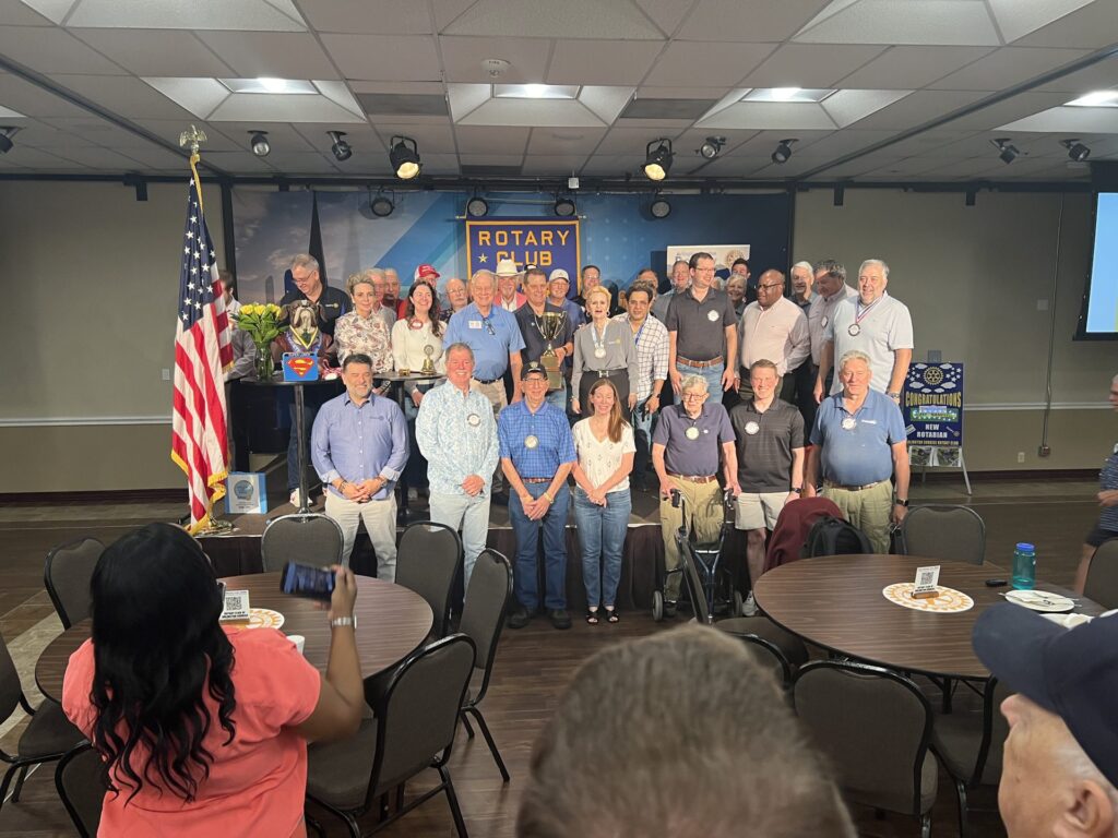 Arlington Sunrise Rotary members recognized at a Friday club meeting