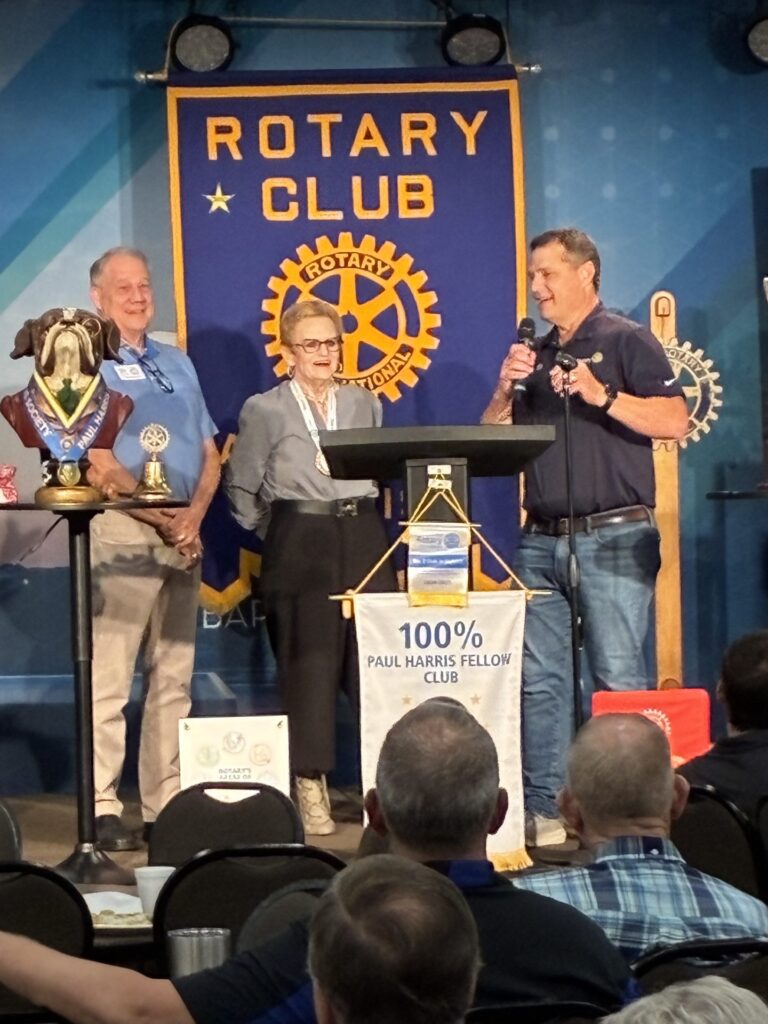 Arlington Sunrise Rotary members recognized at a Friday club meeting