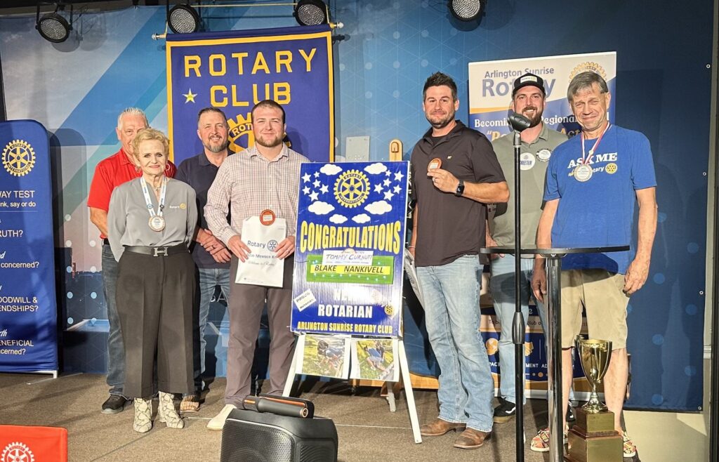 Arlington Sunrise Rotary members recognized at a Friday club meeting
