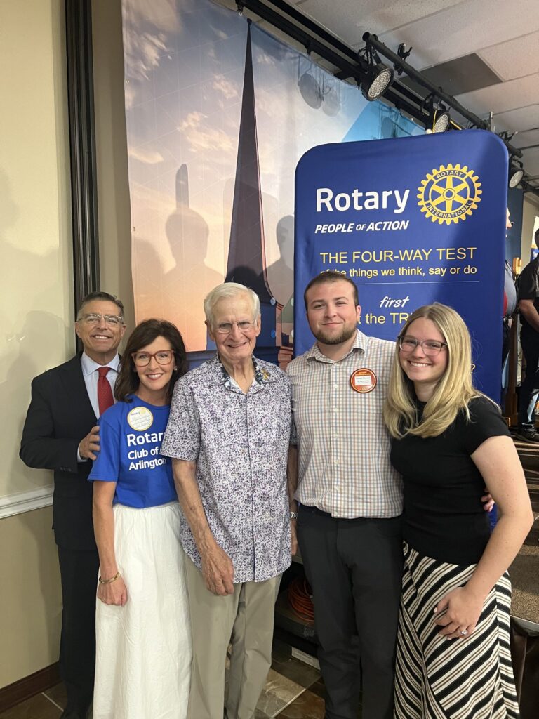 Arlington Sunrise Rotary members recognized at a Friday club meeting