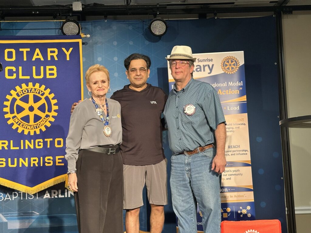 Arlington Sunrise Rotary members recognized at a Friday club meeting