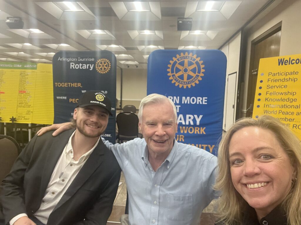 Arlington Sunrise Rotary members at a Friday morning club meeting