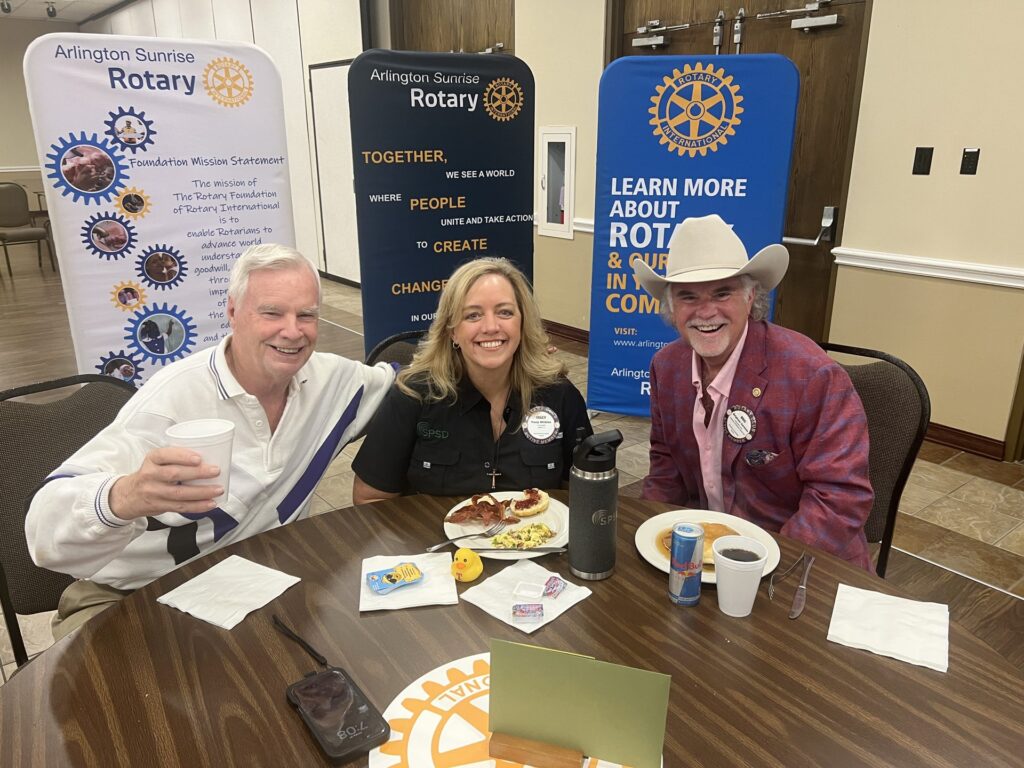 Arlington Sunrise Rotary members at a Friday morning club meeting