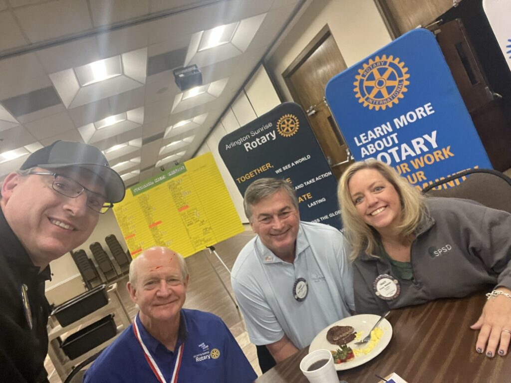Arlington Sunrise Rotary members at a Friday morning club meeting