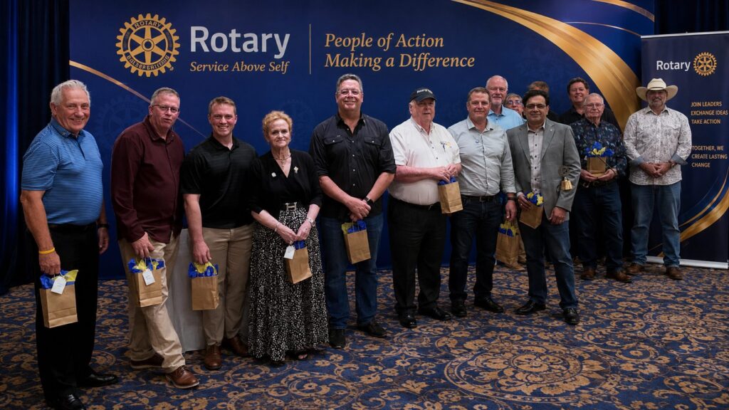Arlington Sunrise Rotary members at a Friday morning club meeting