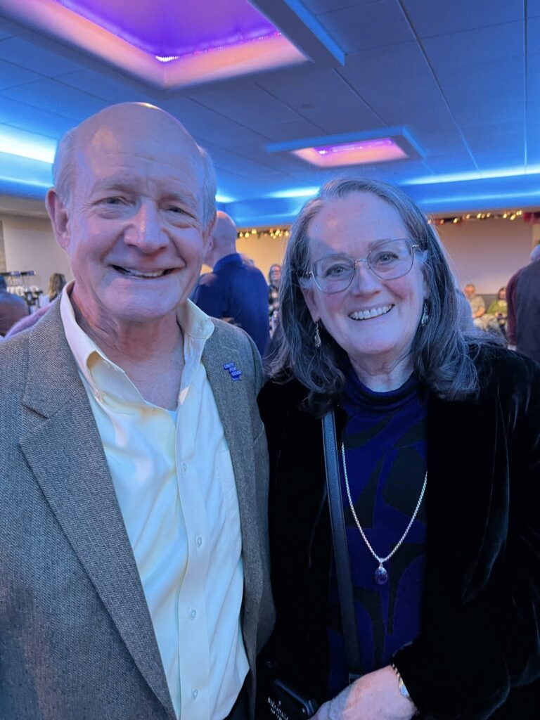An Arlington Sunrise Rotary couple at the club holiday party