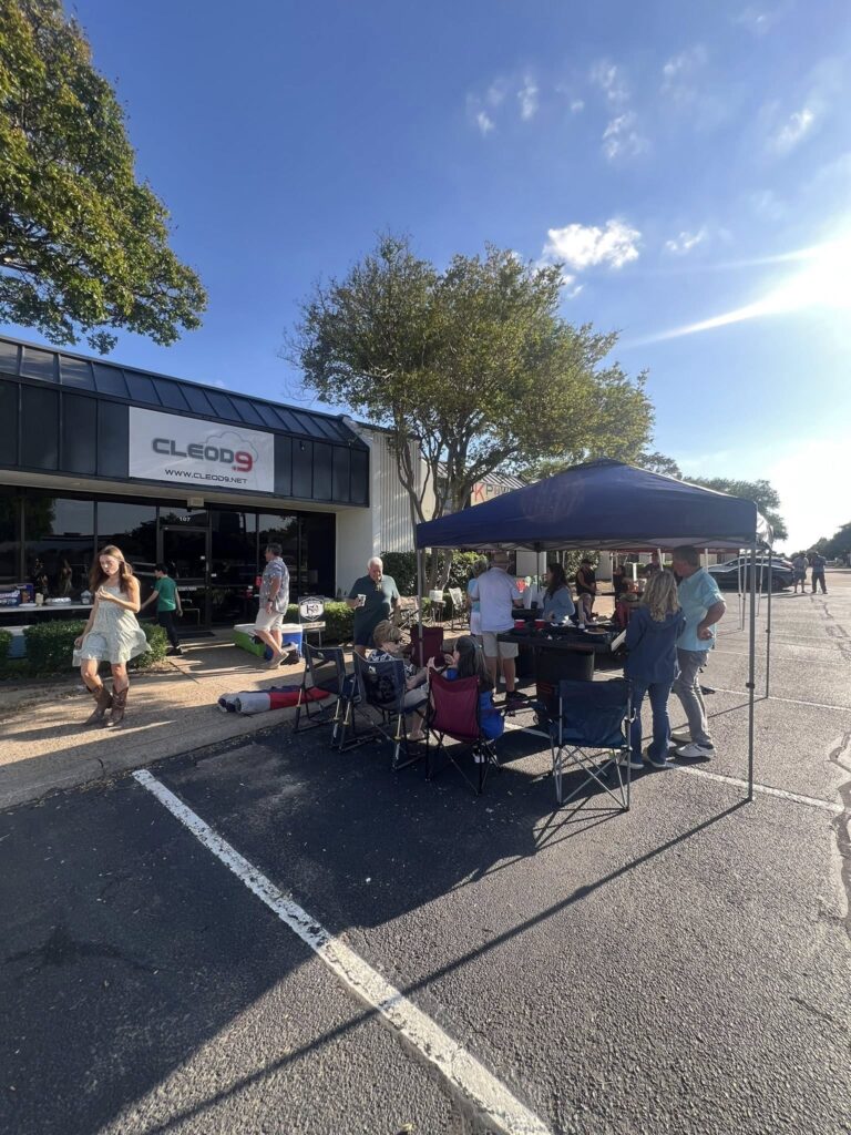Arlington Sunrise Rotary tent set up at an outdoor community event