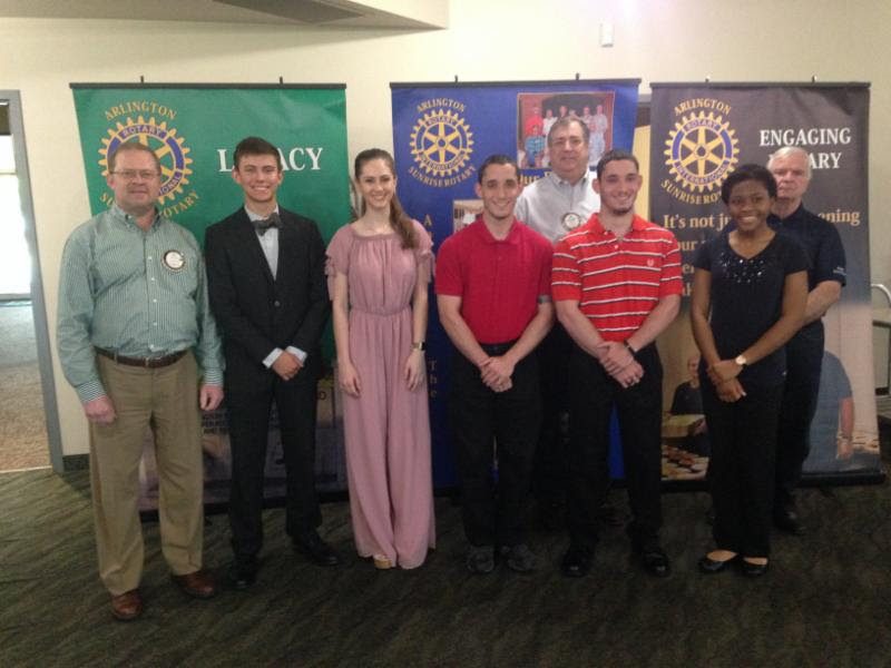 Scholarship recipients with club members