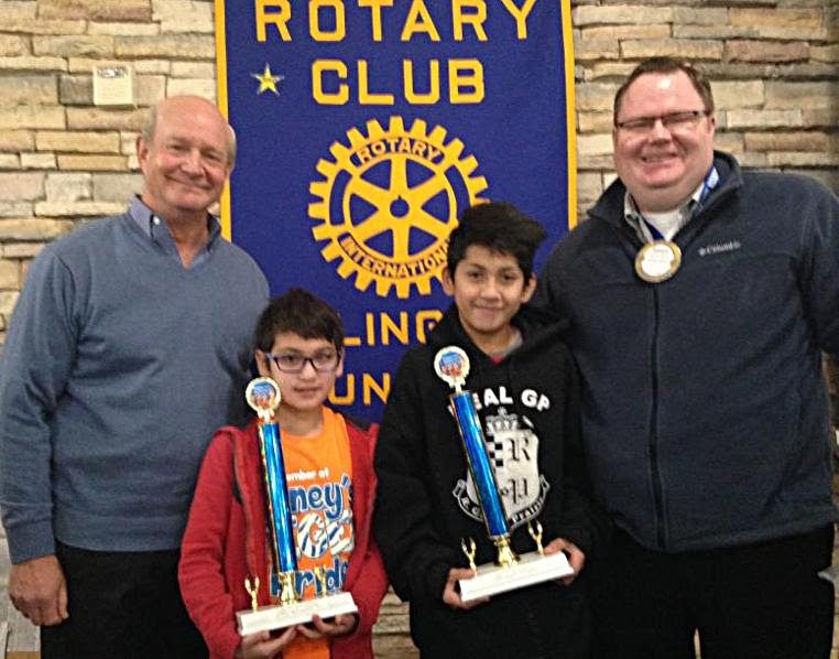 Young chess champions with Rotarians